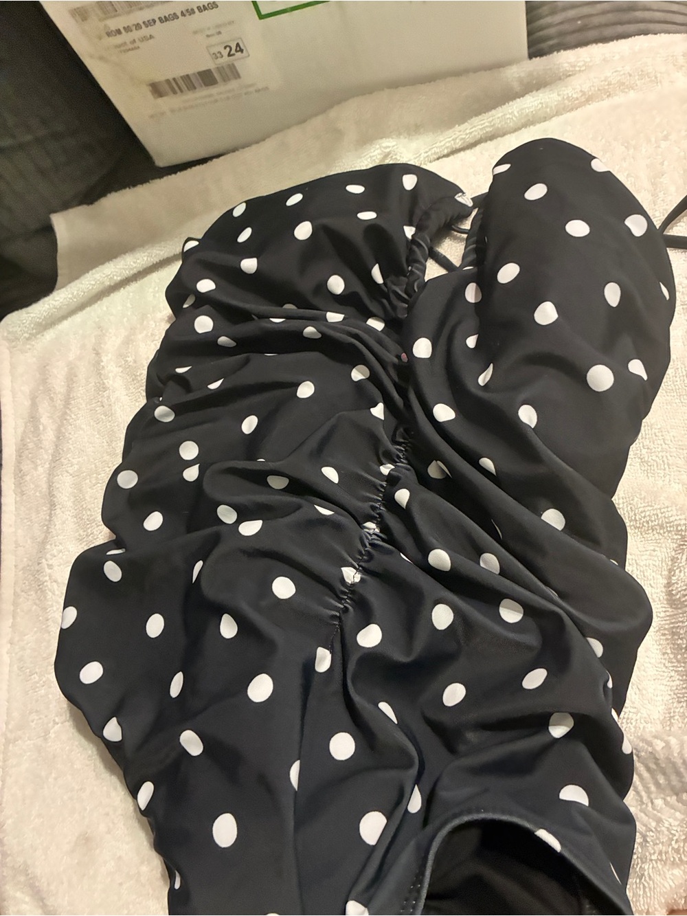SHEIN Black Polka Dot One-Piece Swimsuit